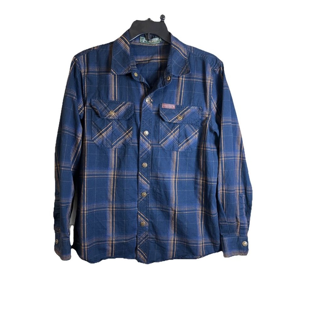 Outdoor Mountain Series Button Up Navy Blue Women’s Long Sleeve Western Shirt
